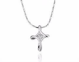 Knotted Cross Crystal Necklace