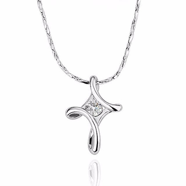 Knotted Cross Crystal Necklace