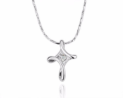 Knotted Cross Crystal Necklace