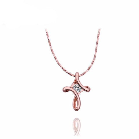 Knotted Cross Crystal Necklace