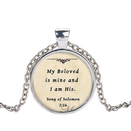 Bible Verse Glass Dome Pendant Necklace