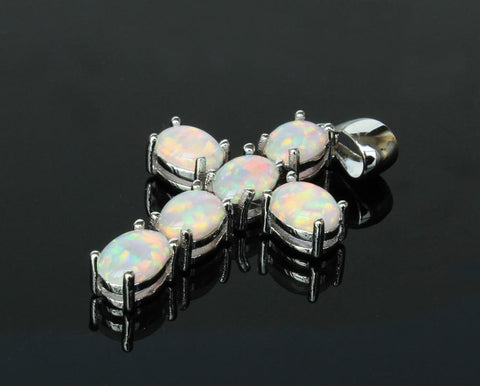 Crystal Stone Cross Pendant Necklace