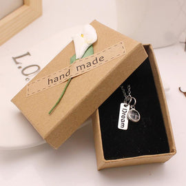 Engraved Crystal Pendant Necklace