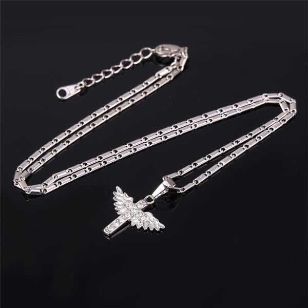 Silver Angel Wings Jewelry Set
