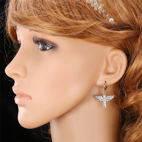 Silver Angel Wings Jewelry Set