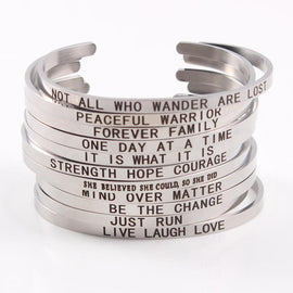 Inspirational Quote Cuff Bracelet