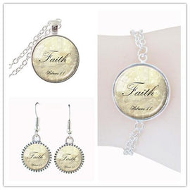 Inspiring Quote Dome Glass Jewelry Set