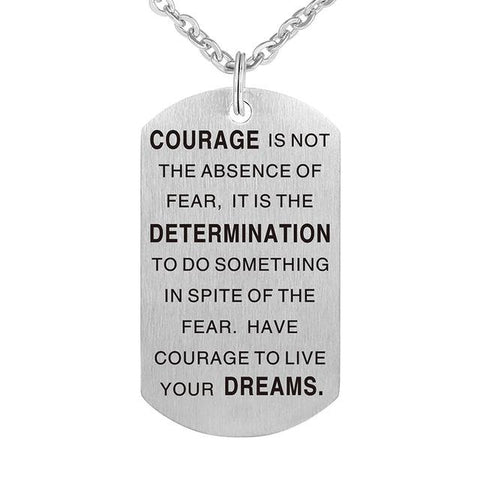 Inspirational Engraved Quotes Dog Tag Pendant