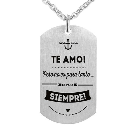 Inspirational Engraved Quotes Dog Tag Pendant