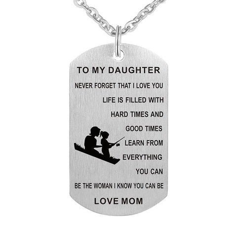 Inspirational Engraved Quotes Dog Tag Pendant