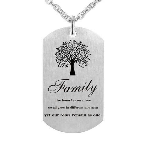 Inspirational Engraved Quotes Dog Tag Pendant