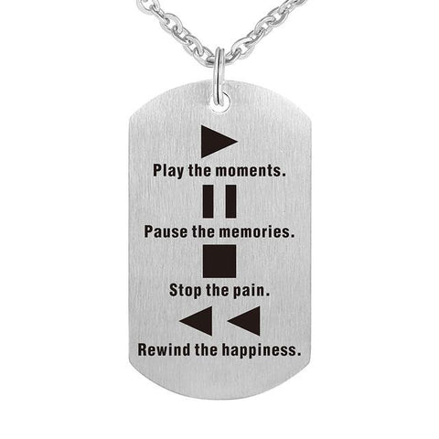 Inspirational Engraved Quotes Dog Tag Pendant