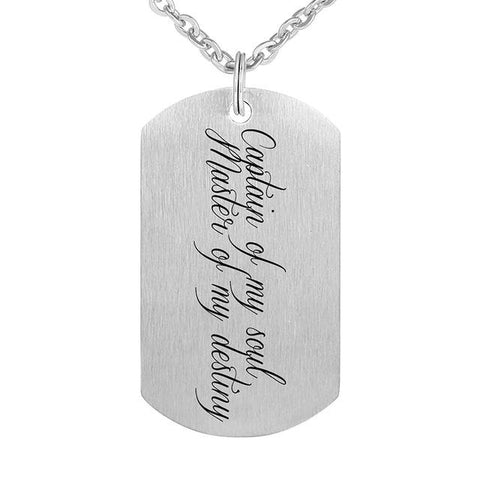 Inspirational Engraved Quotes Dog Tag Pendant