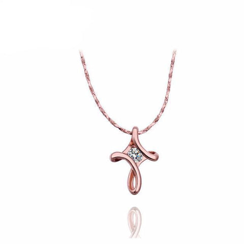 Knotted Cross Crystal Necklace