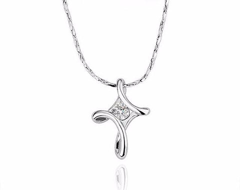 Knotted Cross Crystal Necklace