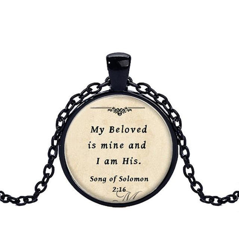 Bible Verse Glass Dome Pendant Necklace