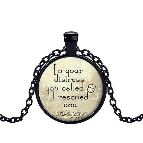 Bible Verse Glass Dome Pendant Necklace