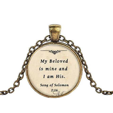 Bible Verse Glass Dome Pendant Necklace