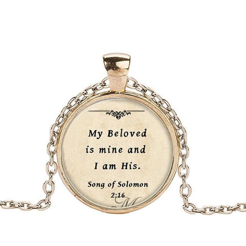 Bible Verse Glass Dome Pendant Necklace