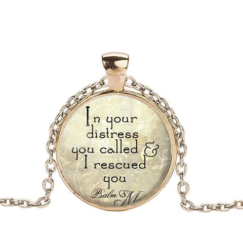 Bible Verse Glass Dome Pendant Necklace